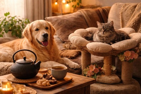 Der perfekte Hygge-Nachmittag mit deinem Haustier: W&auml;rme, Ruhe und eine gute Kanne Tee
